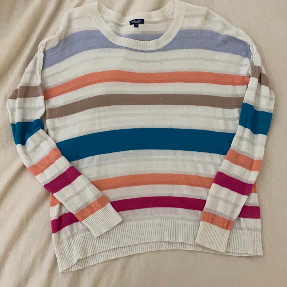 Splendid linen blend striped sweater size medium